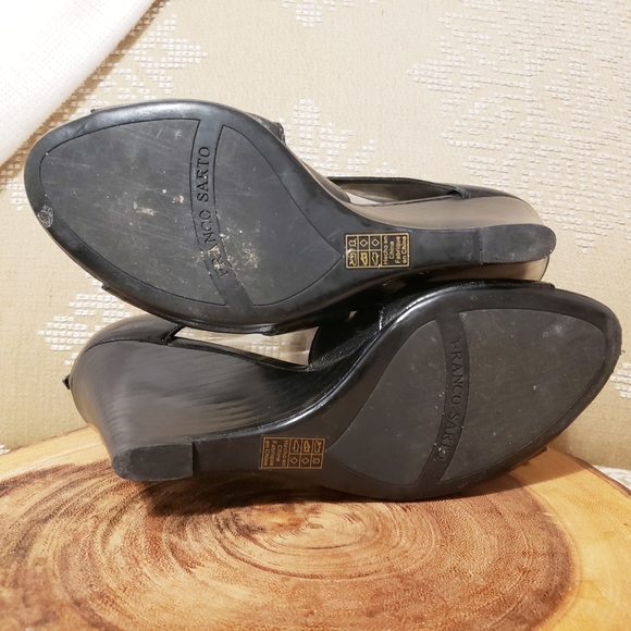 FRANCO SARTO | CROSS STRAP LEATHER WEDGE HEELS - Picture 8 of 9